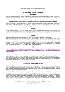 Apostila de Tantra – Harmonia no Relacionamento 
 
Roberta Nubling Struzani – Fisioterapia Obstétrica, Ginecológica E Terapeu