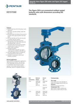 KEYSTONE
Features
•	 Bubble-tight shut-off at full rating in both 
directions.
•	 One piece, specially profiled, wafer thin