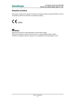 S11 Exp/S11 Pro/S11/S11 N/S11BW
Sistema de ecografía doppler digital en color
Requisito normativo
Este producto cumple con lo