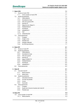 S11 Exp/S11 Pro/S11/S11 N/S11BW
Sistema de ecografía doppler digital en color
7.
Modo CFM
7-1
7.1.
Acceso al modo CFM
. . . .