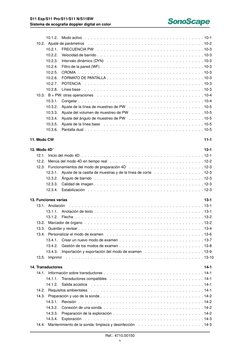 S11 Exp/S11 Pro/S11/S11 N/S11BW
Sistema de ecografía doppler digital en color
10.1.2.
Modo activo . . . . . . . . . . . . . .