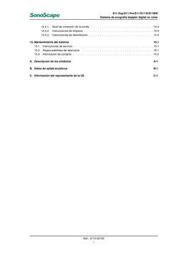 S11 Exp/S11 Pro/S11/S11 N/S11BW
Sistema de ecografía doppler digital en color
14.4.1.
Nivel de inmersión de la sonda
. . . .