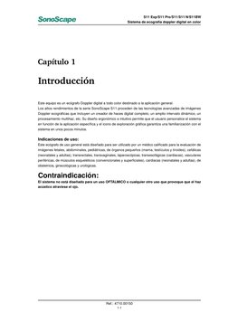 S11 Exp/S11 Pro/S11/S11 N/S11BW
Sistema de ecografía doppler digital en color
Capítulo 1
Introducción
Este equipo es un ecógr