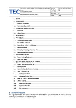 Method Statement for Rebar Works | PDF | Building Technology | Building ...