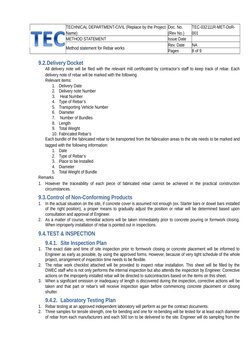 Method Statement for Rebar Works | PDF | Building Technology | Building ...