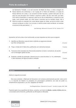 fotocopiável
Ficha de avaliação 4
40
da Santíssima Trindade, e ao real convento da Madre de Deus, e visita a imagem de
Nossa