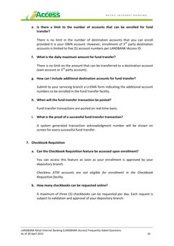 LANDBANK iAccess FAQ Guide | PDF | Transaction Account | Cheque