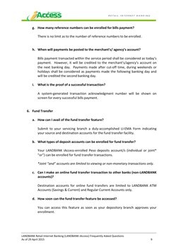 LANDBANK iAccess FAQ Guide | PDF | Transaction Account | Cheque