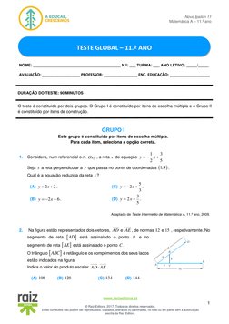 1 
 
 
 
 
Novo Ípsilon 11  
Matemática A – 11.º ano 
www.raizeditora.pt  
 
© Raiz Editora, 2017. Todos os direito