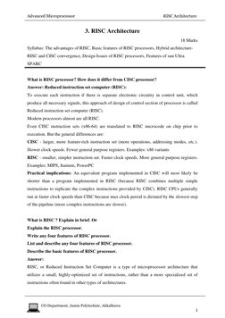 Advanced Microprocessor                                                                                        RISC Architect