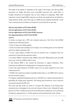 Advanced Microprocessor                                                                                        RISC Architect
