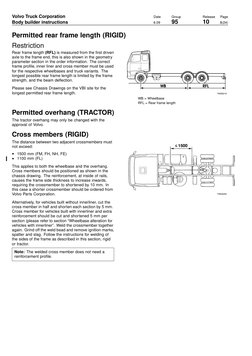 D
Volvo Truck Corporation
Date
Group
Release
Page
Body builder instructions
6.09
95
10
8(24)
Permitted rear frame length (RIG