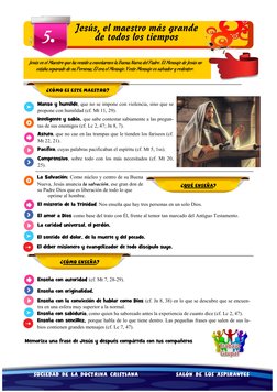 Sociedad  de  la  Doctrina  Cristiana                            Salón  de  los  Aspirantes  
Manso y humilde, que no se impo