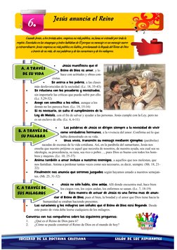 Sociedad  de  la  Doctrina  Cristiana                                  Salón  de  los  Aspirantes  
 
 
Jesús manifiesta que