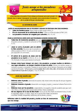 Sociedad  de  la  Doctrina  Cristiana                            Salón  de  los  Aspirantes  
 
 Jesús es misericordioso con