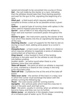 Track and Field Terminology Guide | PDF | Track And Field | Athletic Sports