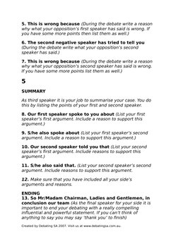 First Affirmative Speaker Guide | PDF | Argument | Reason
