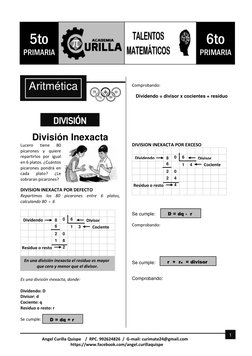 Aritmética        -        División 
Angel Curilla Quispe    /  RPC. 992624826  /  G-mail: curimate24@gmail.co