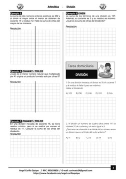 Aritmética        -        División 
Angel Curilla Quispe    /  RPC. 992624826  /  G-mail: curimate24@gmail.co