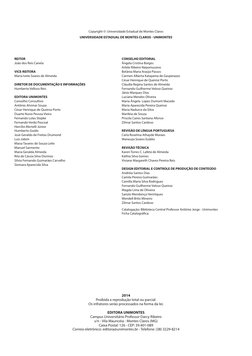 2014
Proibida a reprodução total ou parcial.
Os infratores serão processados na forma da lei.
EDITORA UNIMONTES
Campus Univer