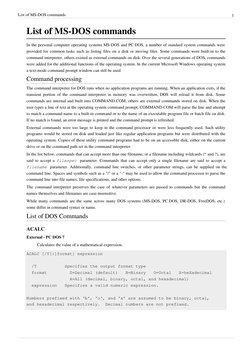 Comprehensive MS-DOS Command List | PDF | Dos | Command Line Interface