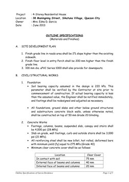 Project
: 4-Storey Residential House
Location
: 38 Maningning Street, Sikatuna Village, Quezon City 
Owner
: Mrs. Edna D. Ga