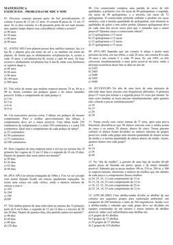 MATEMÁTICA 
EXERCÍCIOS – PROBLEMAS DE MDC E MMC
01.  Diversos  cometas  passam  perto  do  Sol  periodicamente.  O
cometa A p