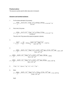 Gravitational Force Practice Problems | PDF | Gravity | Mass