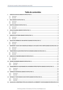 IPI. Ejercicios resueltos. última actualización enero 2016 
 
i 
 
Tabla de contenidos 
1 
EJERCICIO DE BUCLES (GRADO DE DIF