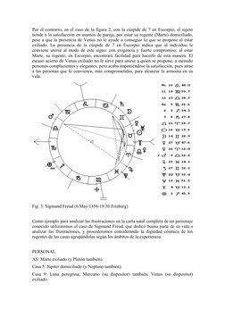 Por el contrario, en el caso de la figura 2, con la cúspide de 7 en Escorpio, el sujeto 
tiende a la satisfacción en asuntos