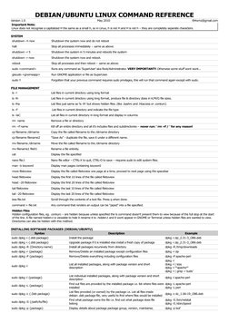 DEBIAN/UBUNTU LINUX COMMAND REFERENCE
Version 1.0
May 2010
t94xrnz@gmail.com
Important Note:
Linux does not recognise a capit