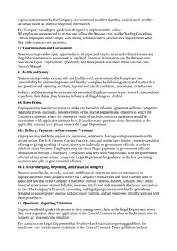 Amazon Code of Business Conduct | PDF