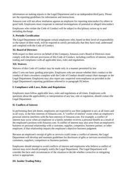 Amazon Code of Business Conduct | PDF