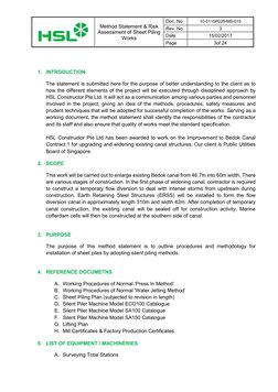 Method Statement & Risk 
Assessment of Sheet Piling 
Works  
Doc. No 
10-0115P025-MS-015 
Rev. No. 
3 
Date 
15/02/2017 
Pa
