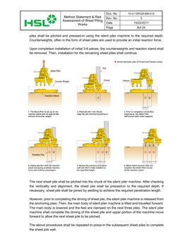 Method Statement & Risk 
Assessment of Sheet Piling 
Works  
Doc. No 
10-0115P025-MS-015 
Rev. No. 
3 
Date 
15/02/2017 
Pa