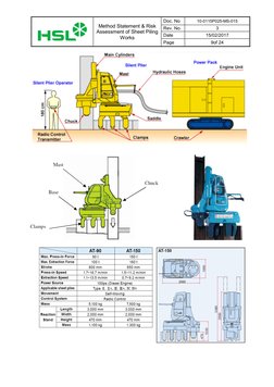 Method Statement & Risk 
Assessment of Sheet Piling 
Works  
Doc. No 
10-0115P025-MS-015 
Rev. No. 
3 
Date 
15/02/2017 
Pa