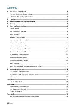 3 | P a g e  
 
 
 
Contents 
1. 
Introduction to Data Quality ..............................................................