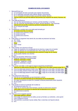 EXAMEN DE EXCEL 2010 BASICO
1.
Microsoft Excel  es:
a)
Un procesador de texto avanzado para realizar documentos
b)
Es un graf