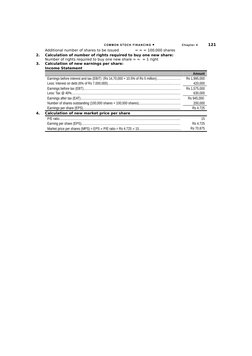 COMM O N  S TOC K  FIN AN CI N G   
C h apt er 4
121
Additional number of shares to be issued  
= = = 100000 shares
2.
Calc