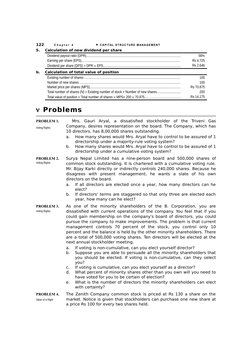 122
C h a p t e r  4
C API TAL  S TR UC TUR E  M AN A GE M E N T
5. 
Calculation of new dividend per share 
Dividend payout