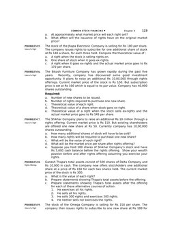 COMM O N  S TOC K  FIN AN CI N G   
C h apt er 4
123
a.
At approximately what market price will each right sell?
b.
What eff