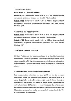 1.4 PERFIL  DEL  SUELO  
CALICATAS   01    RESERVORIO R-0          
Estrato Nº 01  Comprendido  desde  0.00  a  0.30   m.  de