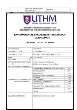 Cod Instructions COD Determination Lab Instructions | PDF | Chemical Substances | Chemistry