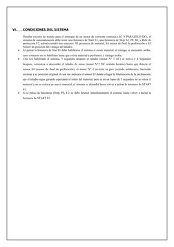 VI.
 
      
 
 CONDICIONES DEL SISTEMA
Diseñar circuito de mando para el arranque de un motor de corriente continua (AC Y PA