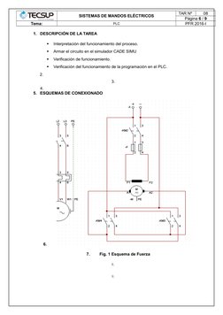SISTEMAS DE MANDOS ELÉCTRICOS
TAR Nº 
08
Página 6 / 9
Tema:
PLC
PFR 2016-I
1.
DESCRIPCIÓN DE LA TAREA

Interpretación del fu