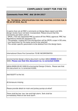Fire Fighting System Compliance Sheet | PDF | Firefighting | Safety