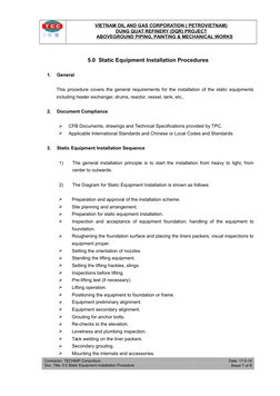 Static Equipment Installation Guide | PDF | Screw | Welding