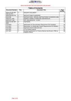 Click on the Document Title to go to that section of the document
    
Table of Contents
Document Number
Rev.
Document Title