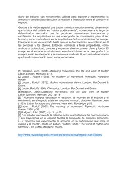 diario del bailarín; son herramientas válidas para explorar y experimentar la
armonía y también para descubrir la relación e