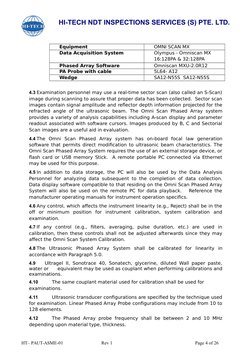 HI-TECH NDT INSPECTIONS SERVICES (S) PTE. LTD. 
                         
Equipment
OMNI SCAN MX
Data Acquisition System
Olym